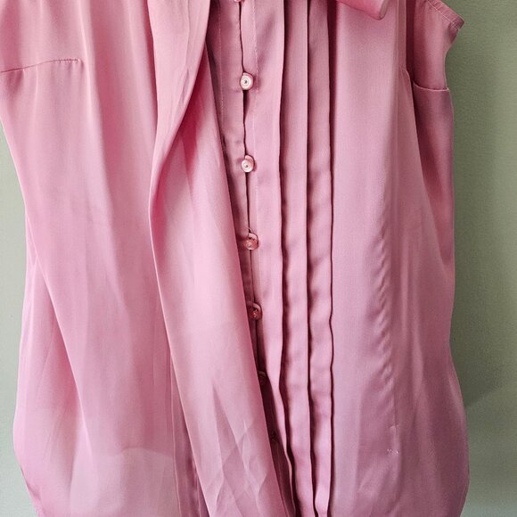 White House Black Market Pinke Sleeveless Blouse Size M - Picture 4 of 4